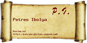 Petres Ibolya névjegykártya