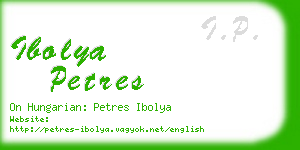 ibolya petres business card